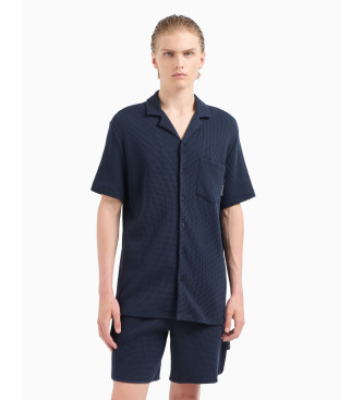 Emporio Armani Pull en maille gaufre marine pour vtements d'intrieur