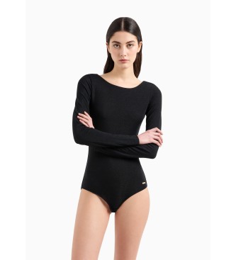 Emporio Armani Body lounge in maglia lurex nera