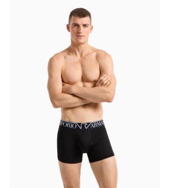 Emporio Armani CALZONCILLO BXER DE ALGODN ORGNICO CON MEGALOGOTIPO ASV negro