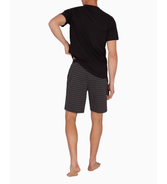 Emporio Armani Bermudashorts Pyjamashorts mit gemischtem marineblauem Druck