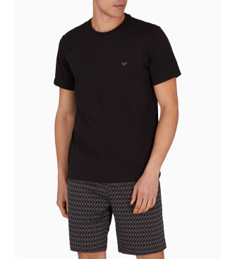 Emporio Armani Pijama corto tipo bermuda con estampado mixto marino