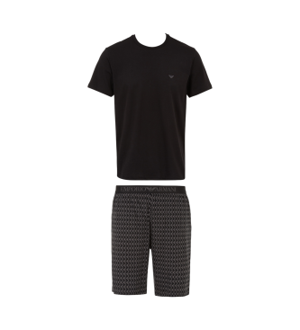 Emporio Armani Bermudashorts pyjamas-shorts med blandet navy-print