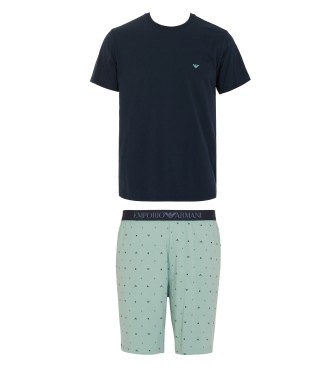 Emporio Armani Pijama Classic Mix azul-marinho