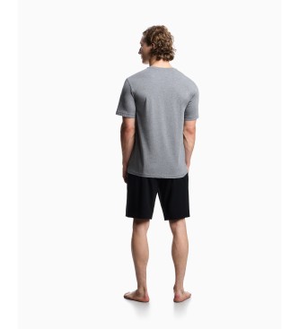 Emporio Armani Pyjamas med bermudashorts i grå Endurance-trikå