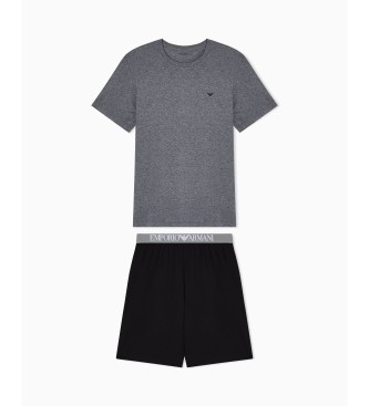 Emporio Armani Pyjamas med bermudashorts i grå Endurance-trikå