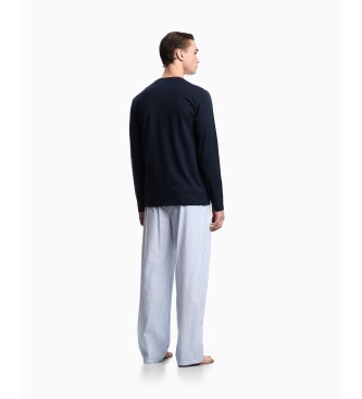 Emporio Armani Pijama com motivos em azul-marinho