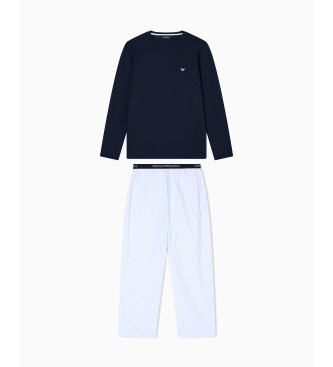 Emporio Armani Pijama com motivos em azul-marinho
