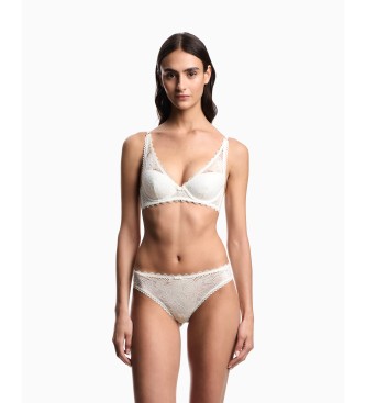 Emporio Armani Večni čipkasti nedrček bele barve