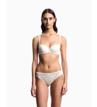 Emporio Armani Večni čipkasti nedrček bele barve
