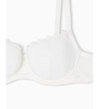 Emporio Armani Večni čipkasti nedrček bele barve