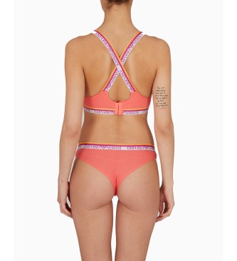 Emporio Armani Gepolsterter Triangel-BH mit ikonischem rosa Band