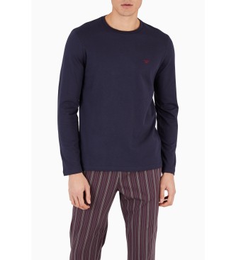 Emporio Armani PIJAMA MED EN BLANDING AF MARINE STEMPLER