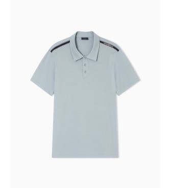 Emporio Armani Polo Logotape azul