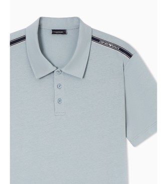 Emporio Armani Polo Logotape azul