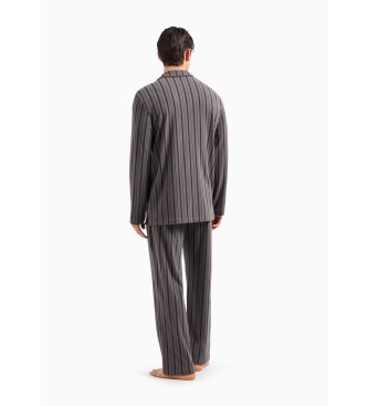 Emporio Armani Pijama de l micro-polar estampado cinzento