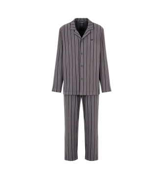 Emporio Armani Pijama de l micro-polar estampado cinzento