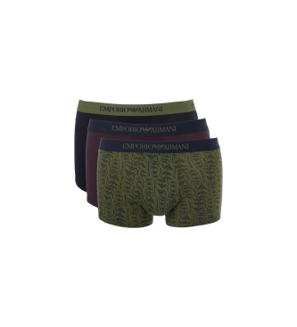 Emporio Armani Set di 3 boxer in Puro Cotone multicolore