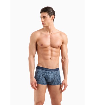 Emporio Armani Blaue Boxershorts aus reiner Baumwolle im 3er-Set