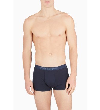 Emporio Armani Blaue Boxershorts aus reiner Baumwolle im 3er-Set