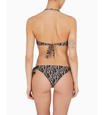 Emporio Armani Logomania zwart geprint bandeau bikinitopje met vulling