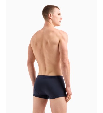 Emporio Armani CONFEZIONE DA TRE BOXER IN COTONE ORGANICO CON BANDA LOGO LUMINOSO ASV Navy