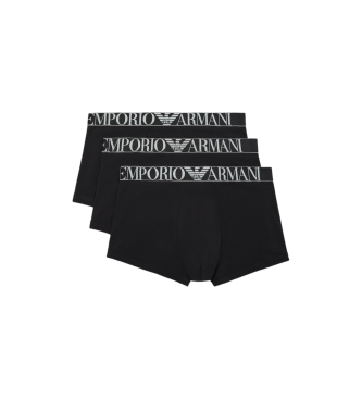 Emporio Armani DRIE-PACK BOXERSLIP VAN BIOLOGISCH KATOEN MET GLANZENDE ASV-LOGOBAND  Zwart