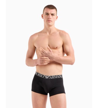 Emporio Armani DRIE-PACK BOXERSLIP VAN BIOLOGISCH KATOEN MET GLANZENDE ASV-LOGOBAND  Zwart