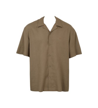 Emporio Armani Camisa Lino marrn