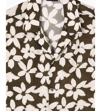 Emporio Armani Camicia a fiori verdi