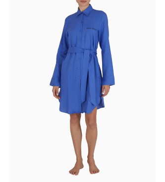 Emporio Armani Vestido de linho azul