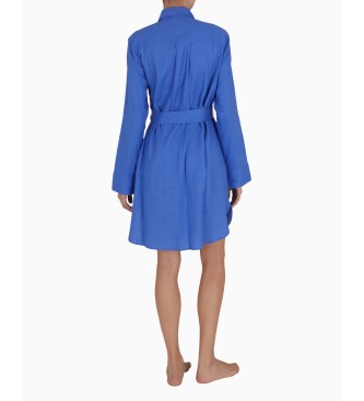 Emporio Armani Vestido de linho azul