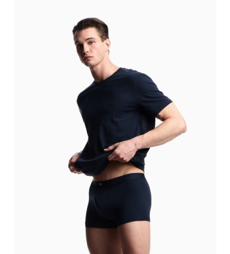 Emporio Armani T-shirt House em tecido de malha azul-marinho bsico