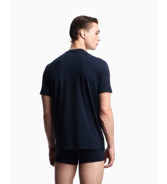 Emporio Armani T-shirt House em tecido de malha azul-marinho bsico