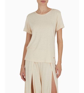 Emporio Armani Beige t-shirt met korte mouwen