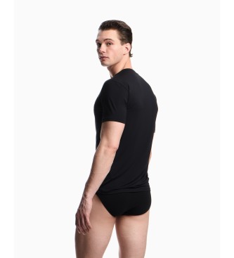 Emporio Armani Maglia nera a maniche corte da casa