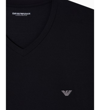 Emporio Armani Maglia nera a maniche corte da casa