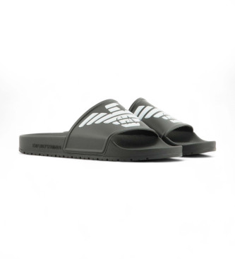 Emporio Armani Teenslippers Logo zwart