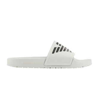 Emporio Armani Teenslippers met witte maxi adelaar in relif