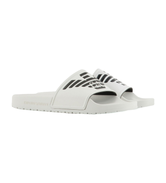 Emporio Armani Teenslippers met witte maxi adelaar in relif