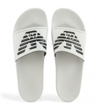 Emporio Armani Teenslippers met witte maxi adelaar in relif