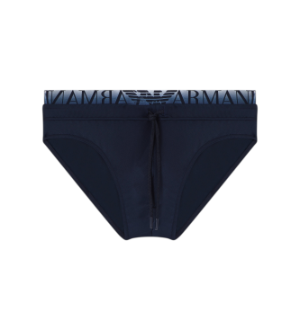 Emporio Armani Bañador slip con banda del logotipo marino