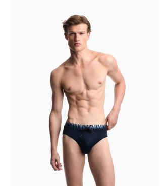 Emporio Armani Bañador slip con banda del logotipo marino