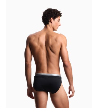 Emporio Armani Slip da bagno neri con logo.
