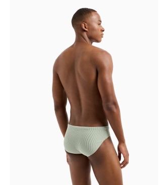Emporio Armani Maillot de bain vert  rayures fantaisie