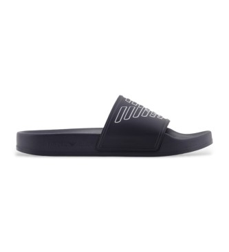 Emporio Armani Japonki z PVC z wytłoczonym orłem w kolorze granatowym