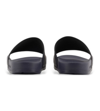 Emporio Armani Japonki z PVC z wytłoczonym orłem w kolorze granatowym