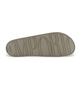 Emporio Armani PVC-Flip-Flops mit taupefarbener Maxi-Adler-Prgung  