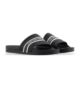 Emporio Armani Teenslippers Logo zwart