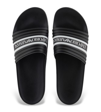 Emporio Armani Teenslippers Logo zwart