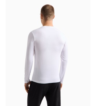 Emporio Armani T-shirt intima bianca a maniche lunghe in Soft Modal